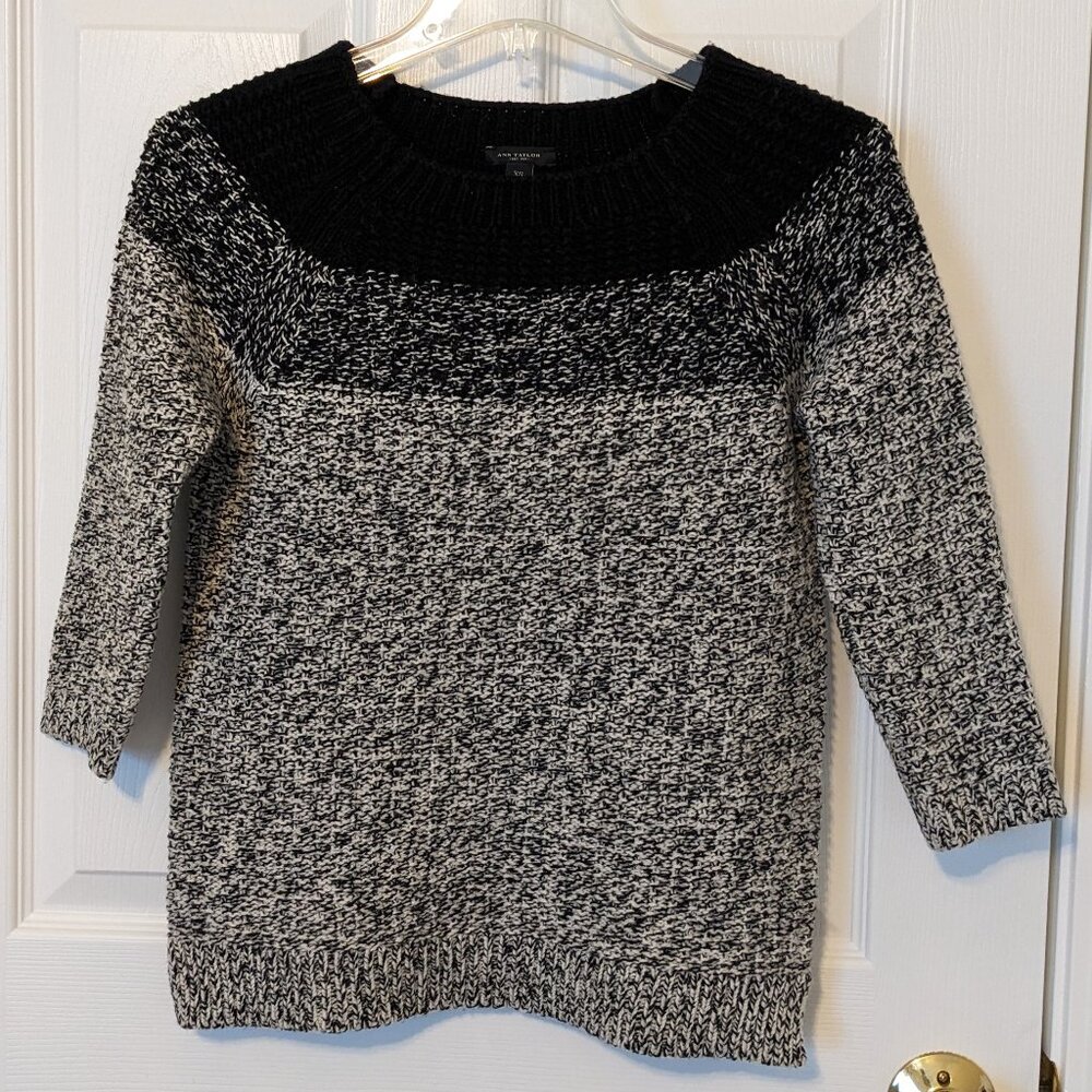 Ann Taylor Wool Crew Neck with 3/4 Sleeves Sweater